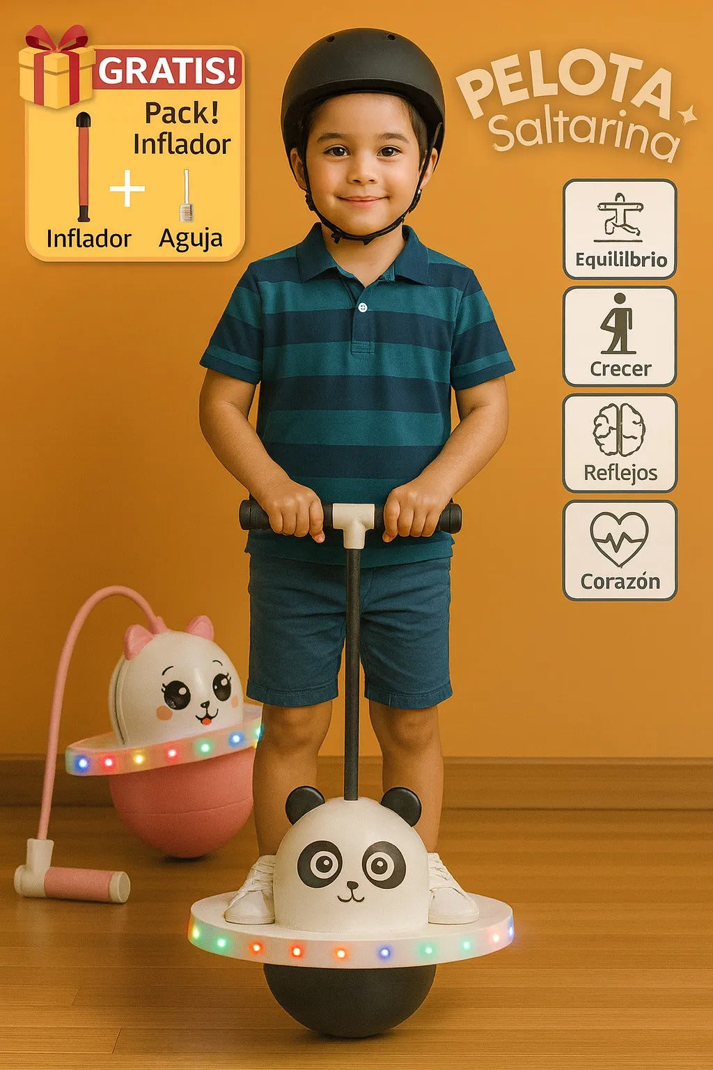 PELOTA SALTARÍN CON LUCES LED | ENVÍO GRATIS