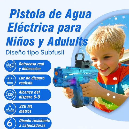 AquaBlaster PRO 2025 – Pistola de Agua Recargable con Luces RGB